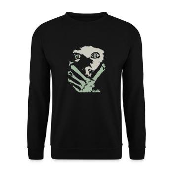 Skeleton Hand On Woman's Face - Unisex Sweatshirt - black - Front - Alina (178cm) & Michal (187cm)