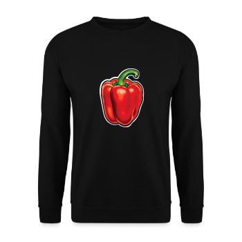 Peppers, red pepper, summer vegetables - Unisex Sweatshirt - black - Front - Alina (178cm) & Michal (187cm)