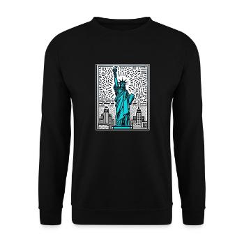 Statue of libertyNew York - Unisex Sweatshirt - black - Front - Alina (178cm) & Michal (187cm)
