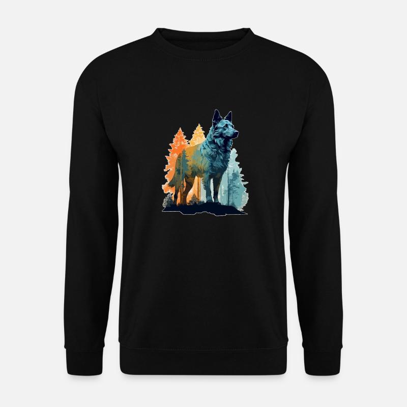 Hund in der Wildnis - Unisex Pullover - Schwarz