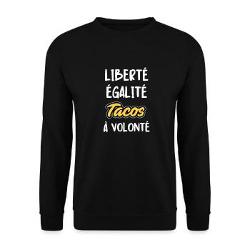 Tacos à volonté - Sweat-shirt Unisexe - noir - Devant - Alina (178cm) & Michal (187cm)