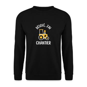 Chantier pelleteuse - Sweat-shirt Unisexe - noir - Devant - Alina (178cm) & Michal (187cm)