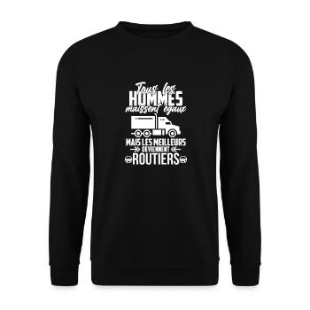 Les meilleurs deviennent routiers - Sweat-shirt Unisexe - noir - Devant - Alina (178cm) & Michal (187cm)