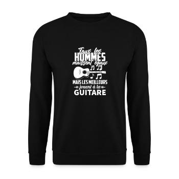 Musicien guitare guitariste - Sweat-shirt Unisexe - noir - Devant - Alina (178cm) & Michal (187cm)