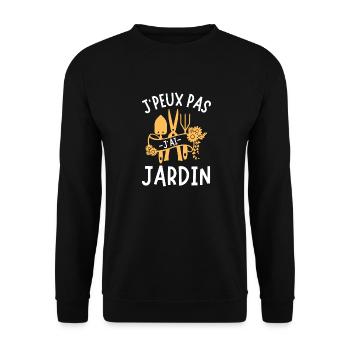 Je peux pas j ai jardin - Sweat-shirt Unisexe - noir - Devant - Alina (178cm) & Michal (187cm)