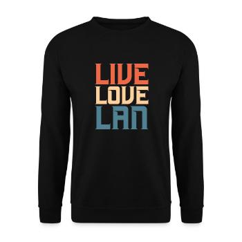 Live Love LAN Network administrator - Unisex Sweatshirt - black - Front - Alina (178cm) & Michal (187cm)