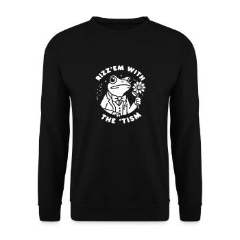 Rizz Em With The Tism - Unisex Sweatshirt - black - Front - Alina (178cm) & Michal (187cm)