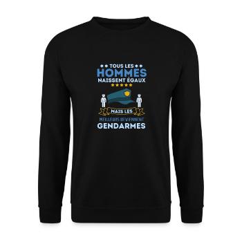 Homme de loi gendarme - Sweat-shirt Unisexe - noir - Devant - Alina (178cm) & Michal (187cm)