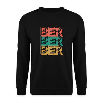 Retro Bier 80s - Unisex Pullover - Schwarz - Vorne - Alina (178cm) & Michal (187cm)