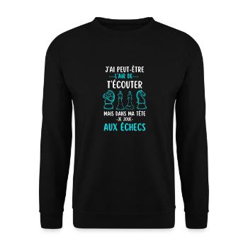 Jouer aux échecs - Sweat-shirt Unisexe - noir - Devant - Alina (178cm) & Michal (187cm)