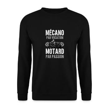 mécanicien et motard - Sweat-shirt Unisexe - noir - Devant - Alina (178cm) & Michal (187cm)