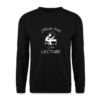 lecture livres roman 1 - Sweat-shirt Unisexe - noir - Devant - Alina (178cm) & Michal (187cm)