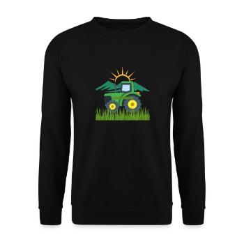 Tracteur Vert - Sweat-shirt Unisexe - noir - Devant - Alina (178cm) & Michal (187cm)