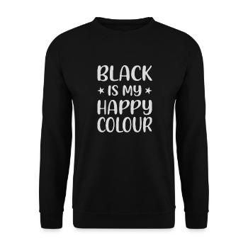 Schwarz ist meine fröhliche Farbe – minimalistischer Stil - Unisex Pullover - Schwarz - Vorne - Alina (178cm) & Michal (187cm)