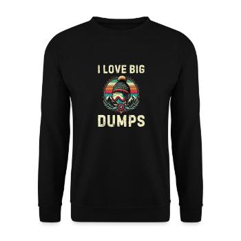 Skiing I love big DUMPS - Unisex Sweatshirt - black - Front - Alina (178cm) & Michal (187cm)