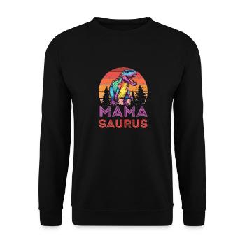 Mama saurus - Unisex Sweatshirt - black - Front - Alina (178cm) & Michal (187cm)
