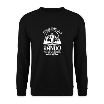 Randonnée plus qu'une passion un art - Sweat-shirt Unisexe - noir - Devant - Alina (178cm) & Michal (187cm)