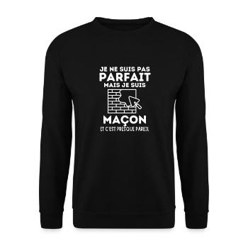 Humour maçon chantier de construction - Sweat-shirt Unisexe - noir - Devant - Alina (178cm) & Michal (187cm)