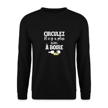 Circulez il n'y a plus rien à boire bière vin - Sweat-shirt Unisexe - noir - Devant - Alina (178cm) & Michal (187cm)