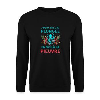 Plongée sous marine pieuvre - Sweat-shirt Unisexe - noir - Devant - Alina (178cm) & Michal (187cm)