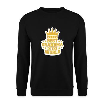 Meilleure grand-mère dans le monde Couronne Reine Logo - Sweat-shirt Unisexe - noir - Devant - Alina (178cm) & Michal (187cm)