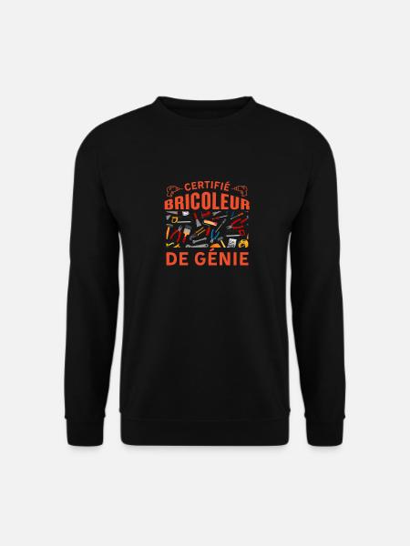 Certifié bricoleur de génie - Sweat-shirt Unisexe - noir