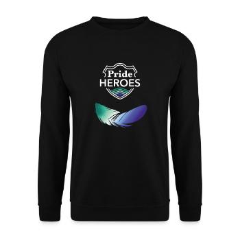 Gay PrideHEROES - Unisex Pullover - Schwarz - Vorne - Alina (178cm) & Michal (187cm)