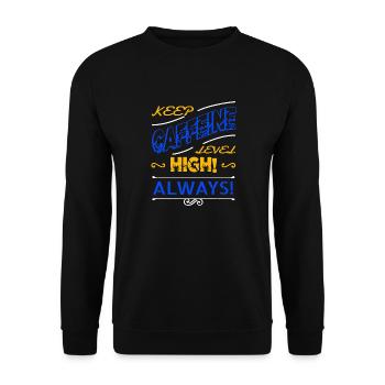 office caffeine coffee cup geek tired funny coffee - Unisex Sweatshirt - black - Front - Alina (178cm) & Michal (187cm)