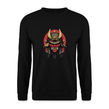 Samurai Krieger Shogun Japan - Unisex Pullover - Schwarz - Vorne - Alina (178cm) & Michal (187cm)