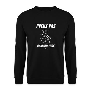 I can't I have Acupuncture - Unisex Sweatshirt - black - Front - Alina (178cm) & Michal (187cm)