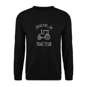 Tracteur agriculteur - Sweat-shirt Unisexe - noir - Devant - Alina (178cm) & Michal (187cm)