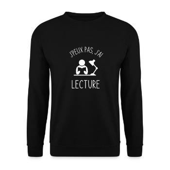 Lecture livre roman - Sweat-shirt Unisexe - noir - Devant - Alina (178cm) & Michal (187cm)