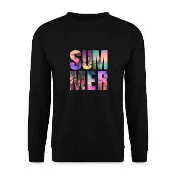 Sommer-Vibes - Unisex Pullover - Schwarz - Vorne - Alina (178cm) & Michal (187cm)