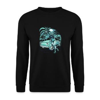 Été Lac Nature Flore Art Fleurs Mer Plage - Sweat-shirt Unisexe - noir - Devant - Alina (178cm) & Michal (187cm)