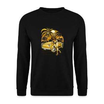 Été Lac Nature Flore Art Fleurs Mer Plage - Sweat-shirt Unisexe - noir - Devant - Alina (178cm) & Michal (187cm)