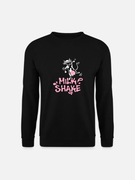 Lustige Milchshake Kuh – weiß - Unisex Pullover - Schwarz