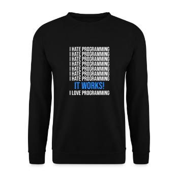 Programmierer Entwickler Programmierer Programmieren IT Computer - Unisex Pullover - Schwarz - Vorne - Alina (178cm) & Michal (187cm)