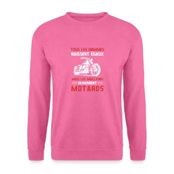 Motard moto - Sweat-shirt Unisexe - rose - Devant