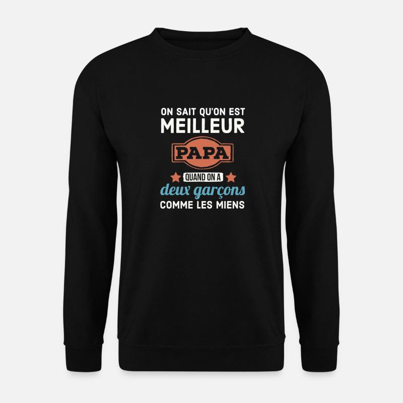 Père de deux garçons - Sweat-shirt Unisexe - noir