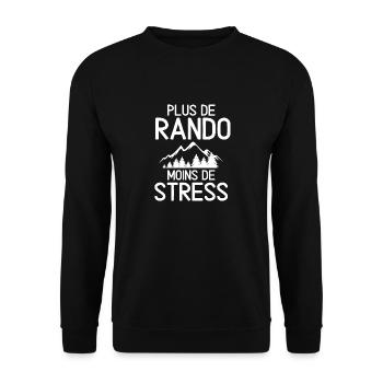Plus de randonnée moins de stress - Sweat-shirt Unisexe - noir - Devant - Alina (178cm) & Michal (187cm)