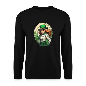Clôture Trèfle de la Saint-Patrick - Sweat-shirt Unisexe - noir - Devant - Alina (178cm) & Michal (187cm)