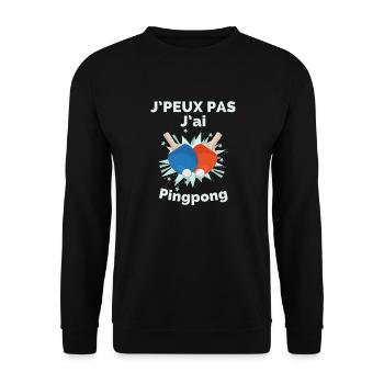 I can't I have pingpong - Unisex Sweatshirt - black - Front - Alina (178cm) & Michal (187cm)