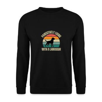 pawsitively living with a labrador - Unisex Pullover - Schwarz - Vorne - Alina (178cm) & Michal (187cm)
