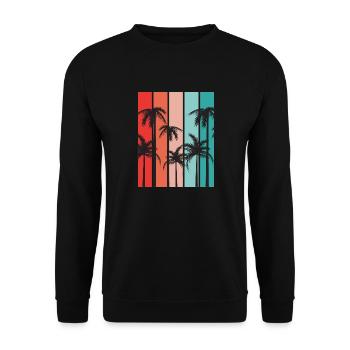 Palm Island Summer Vacation - Unisex Sweatshirt - black - Front - Alina (178cm) & Michal (187cm)