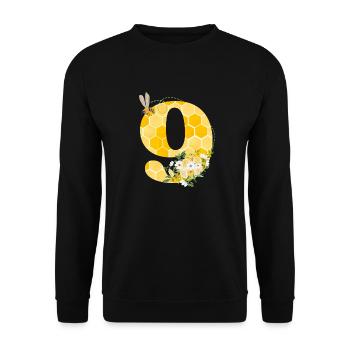 9th Birthday Bee - Unisex Sweatshirt - black - Front - Alina (178cm) & Michal (187cm)