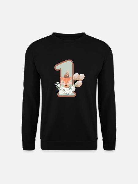 1. Geburtstag Fuchs Blumen - Unisex Pullover - Schwarz