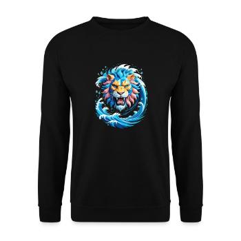 , König der Wellen - Unisex Pullover - Schwarz - Vorne - Alina (178cm) & Michal (187cm)