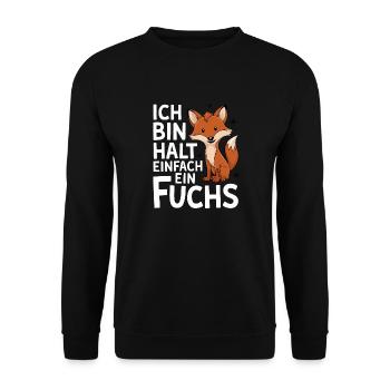 Fuchs Füchse Wildtier Waldtier Rotfuchs - Unisex Pullover - Schwarz - Vorne - Alina (178cm) & Michal (187cm)