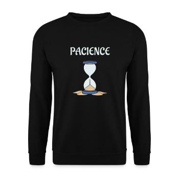 Sablier pacience - Sweat-shirt Unisexe - noir - Devant - Alina (178cm) & Michal (187cm)