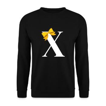 Letter x yellow bow - Unisex Sweatshirt - black - Front - Alina (178cm) & Michal (187cm)